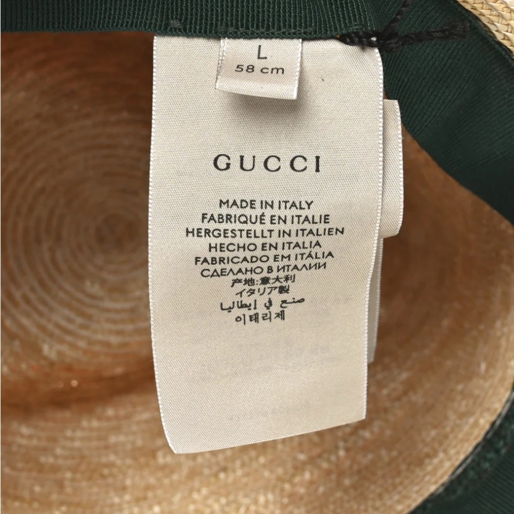Gucci Straw Fedora with Green and Red Band - Picture 6 of 6